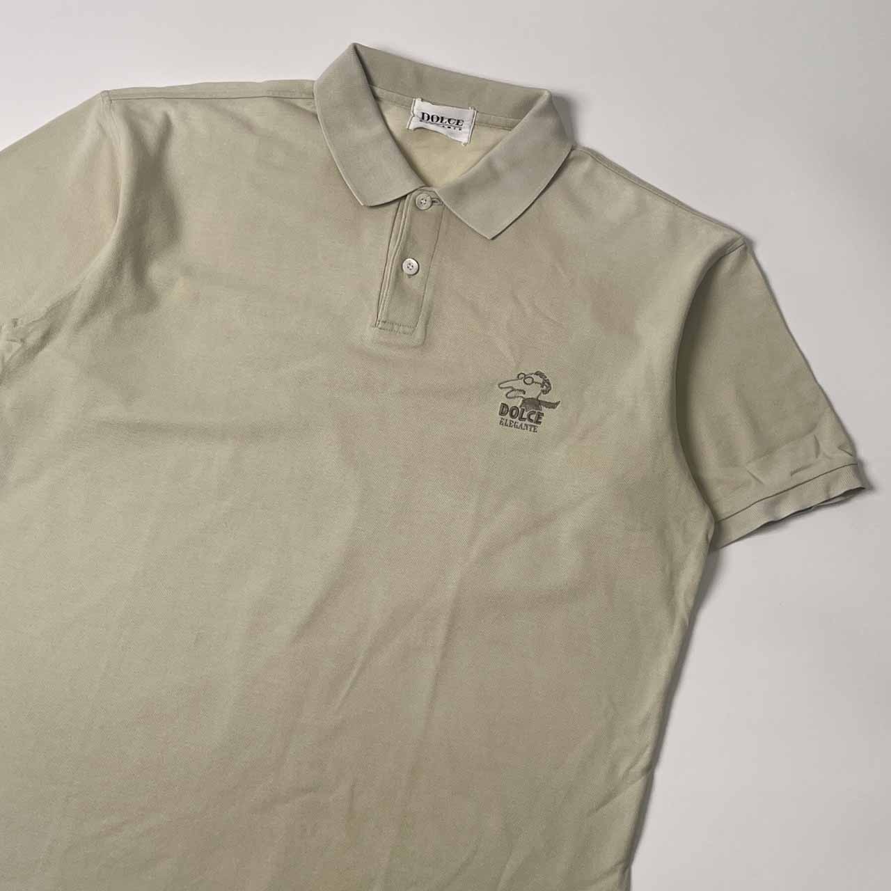 DOLCE ELEGANTE ドルチェ 鹿の子 半袖 ポロシャツ 48/ベージュ系 メンズ