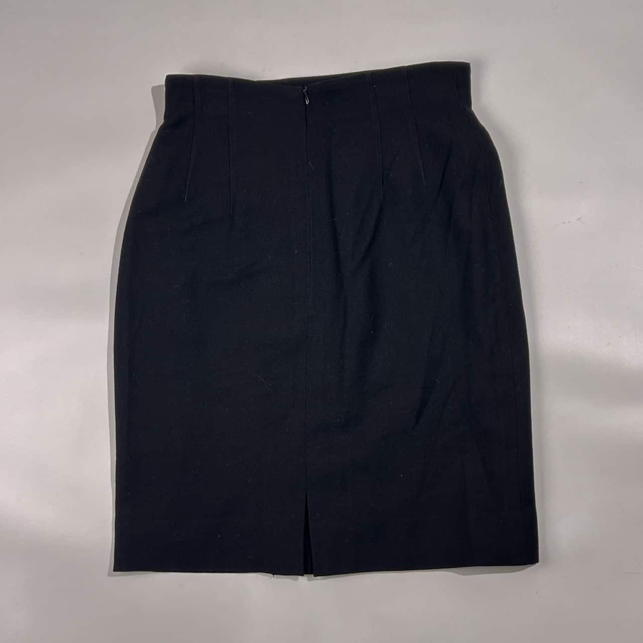 ESCADA エスカーダ ウール タイト スカート サイズ 38 /ブラック レディース ドイツ製 ビンテージ