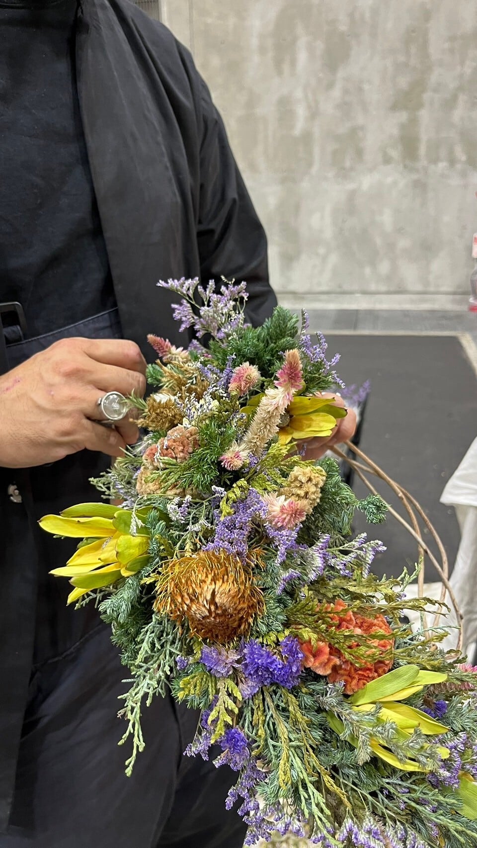 ドライフラワーリースL【dried flower wreath】 | merry_go_round