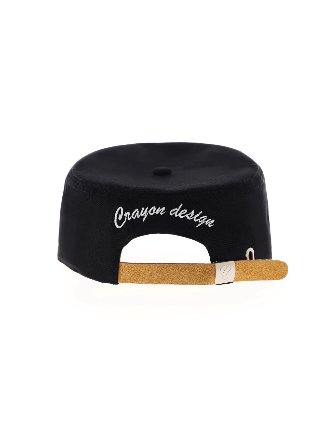 6CRAYON Vintage Flat-Brim Embroidered BLACK Cap Ver1.0