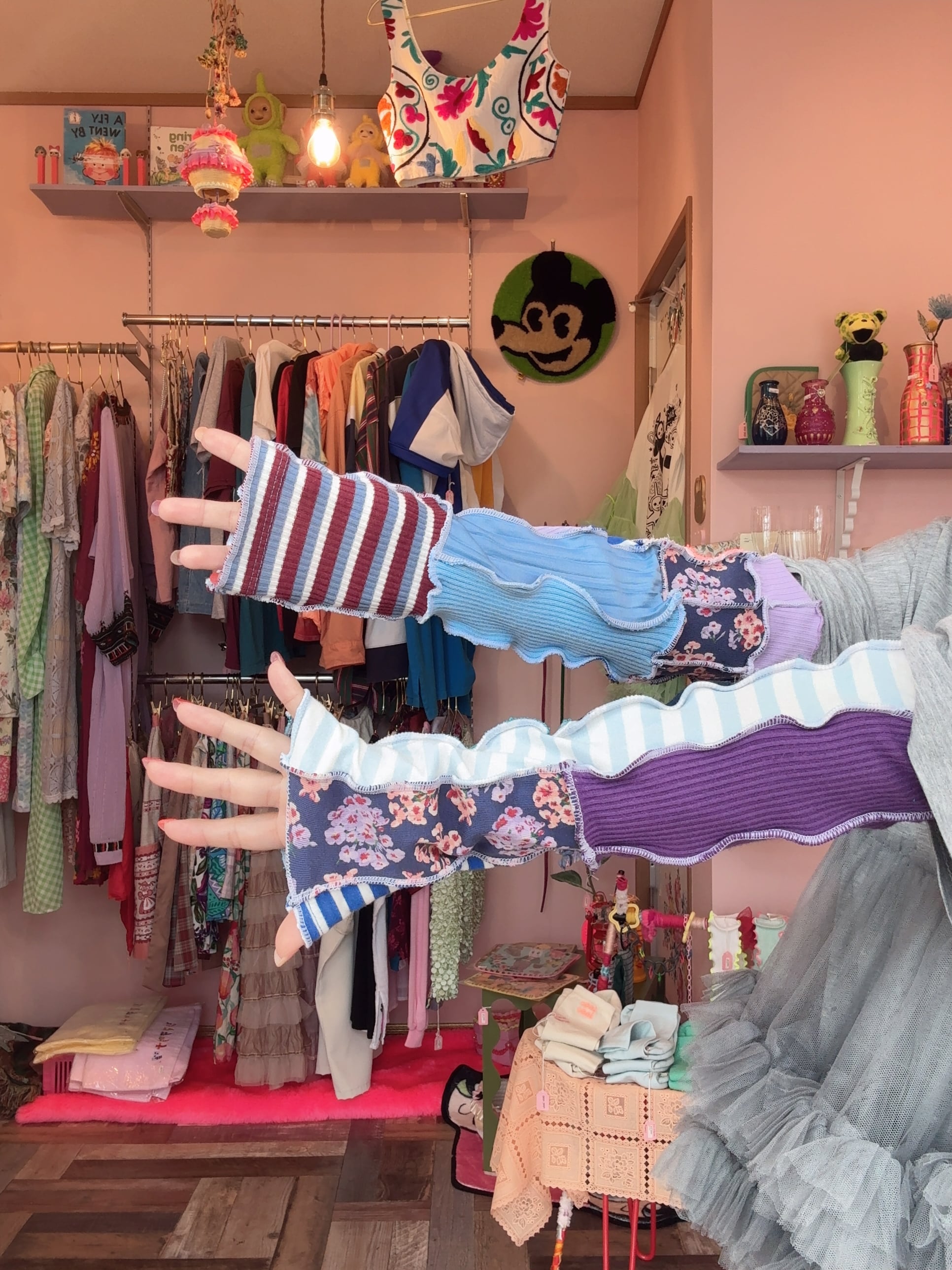 ■patchwork arm cover(long)■purple系