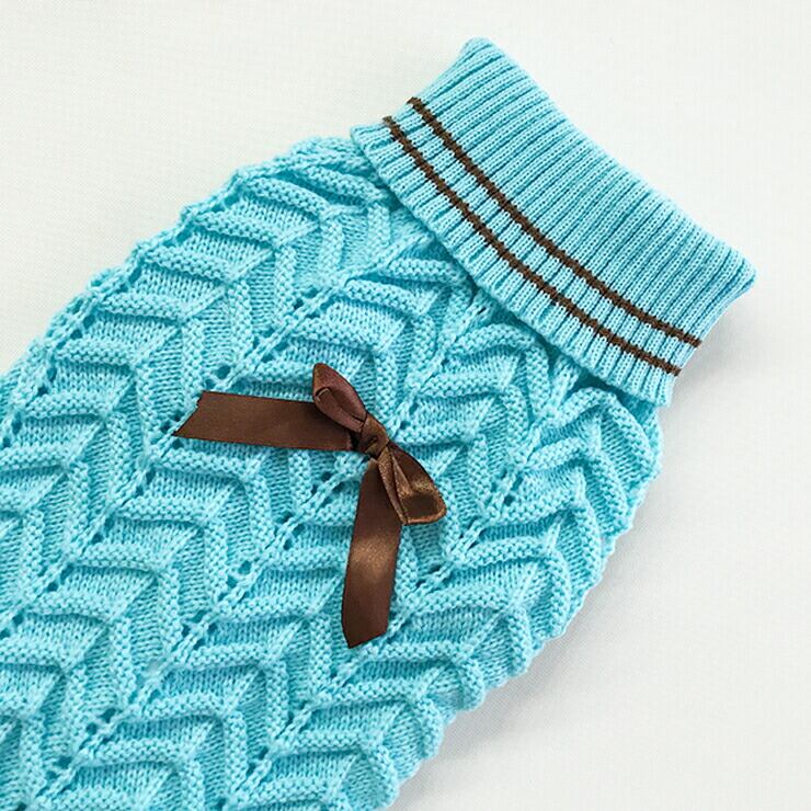 mimtto ケーブルニットタートルネックピンク2号 犬服