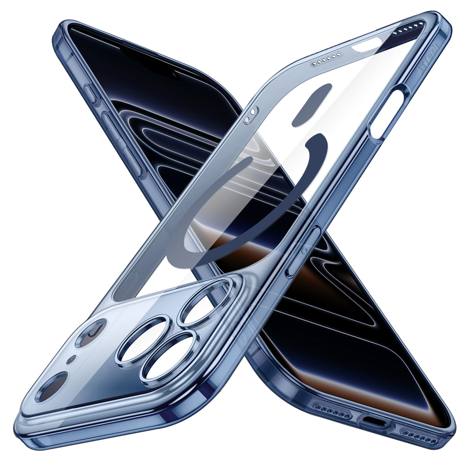 JETech iPhone 17 Pro Max用 マグネットスリムケース MagSafe対応 (ディープブルー)