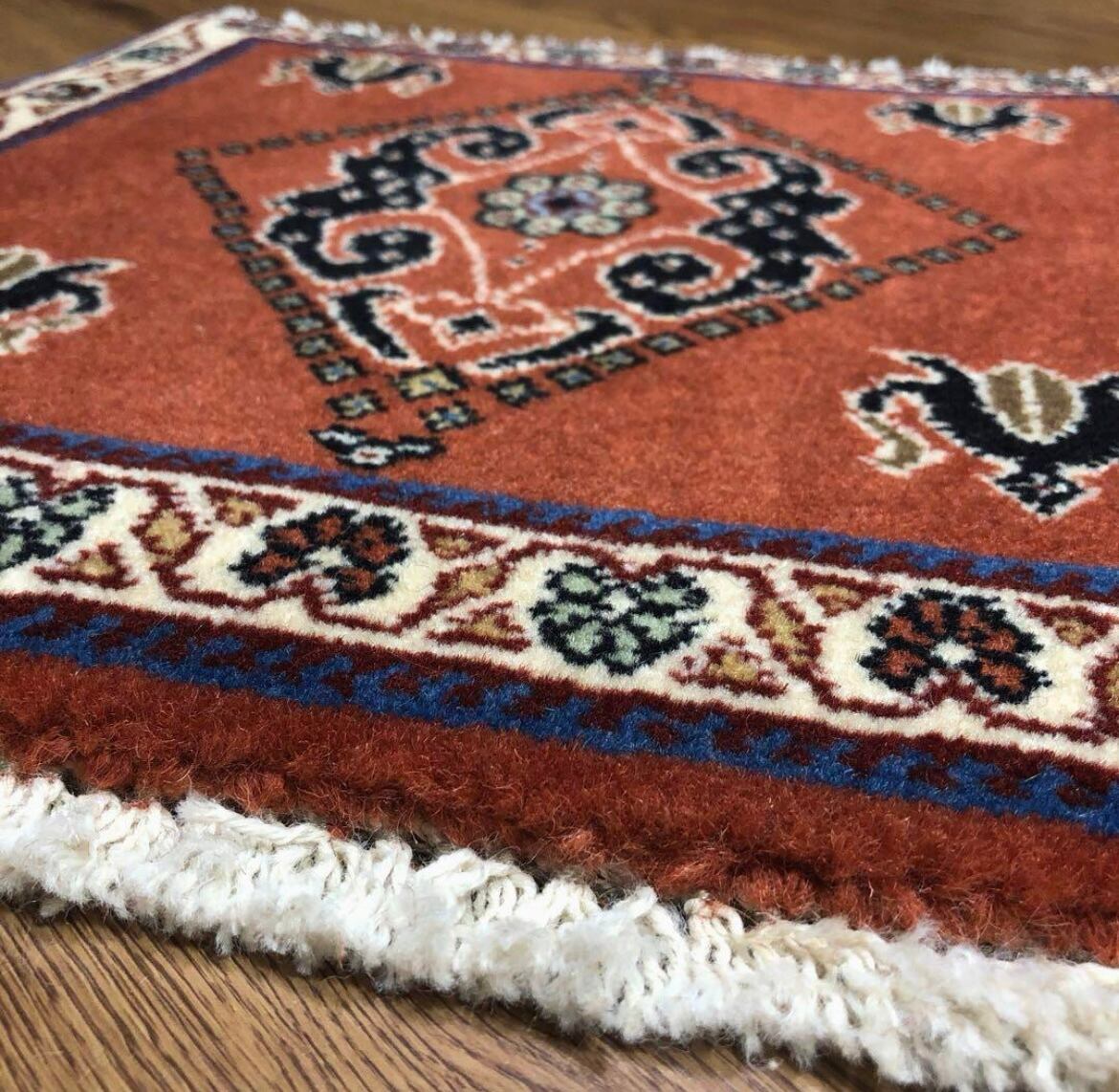 ペルシャ絨毯(トライバルラグ) プチサイズ チェアマット 椅子の座布団