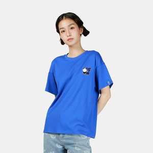 【HIPANDA ハイパンダ】レディース ブルーパンダ 刺繍 ワンポイント ⚠ビッグシルエット⚠ Tシャツ WOMEN'S BLUE PANDA EMBROIDERY ONE POINT BIG SILHOUETTE SHORT SLEEVED T-SHIRT / WHITE・BLACK・BLUE