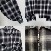 Ombre check asymmetric zip JK/black