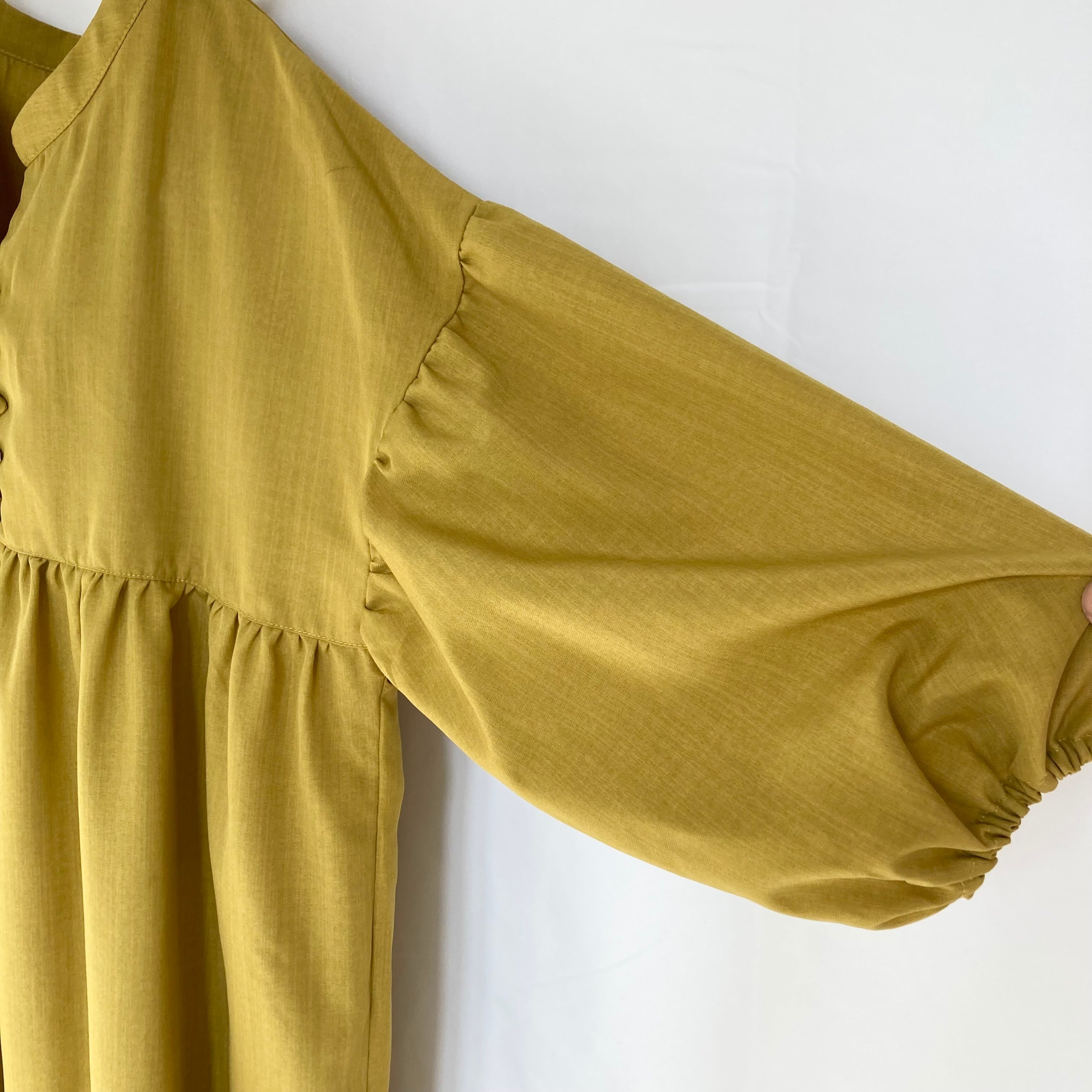 ぽわん袖ワンピースマスタードイエロー | QuipHippos（クイップヒッポ