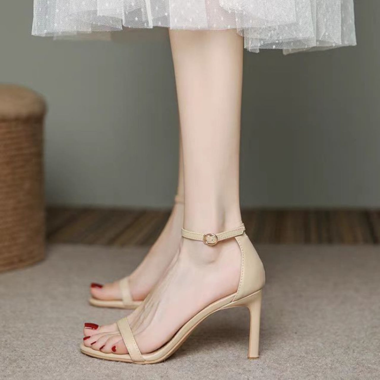 アンクルストラップ レザー サンダル 2color SH11