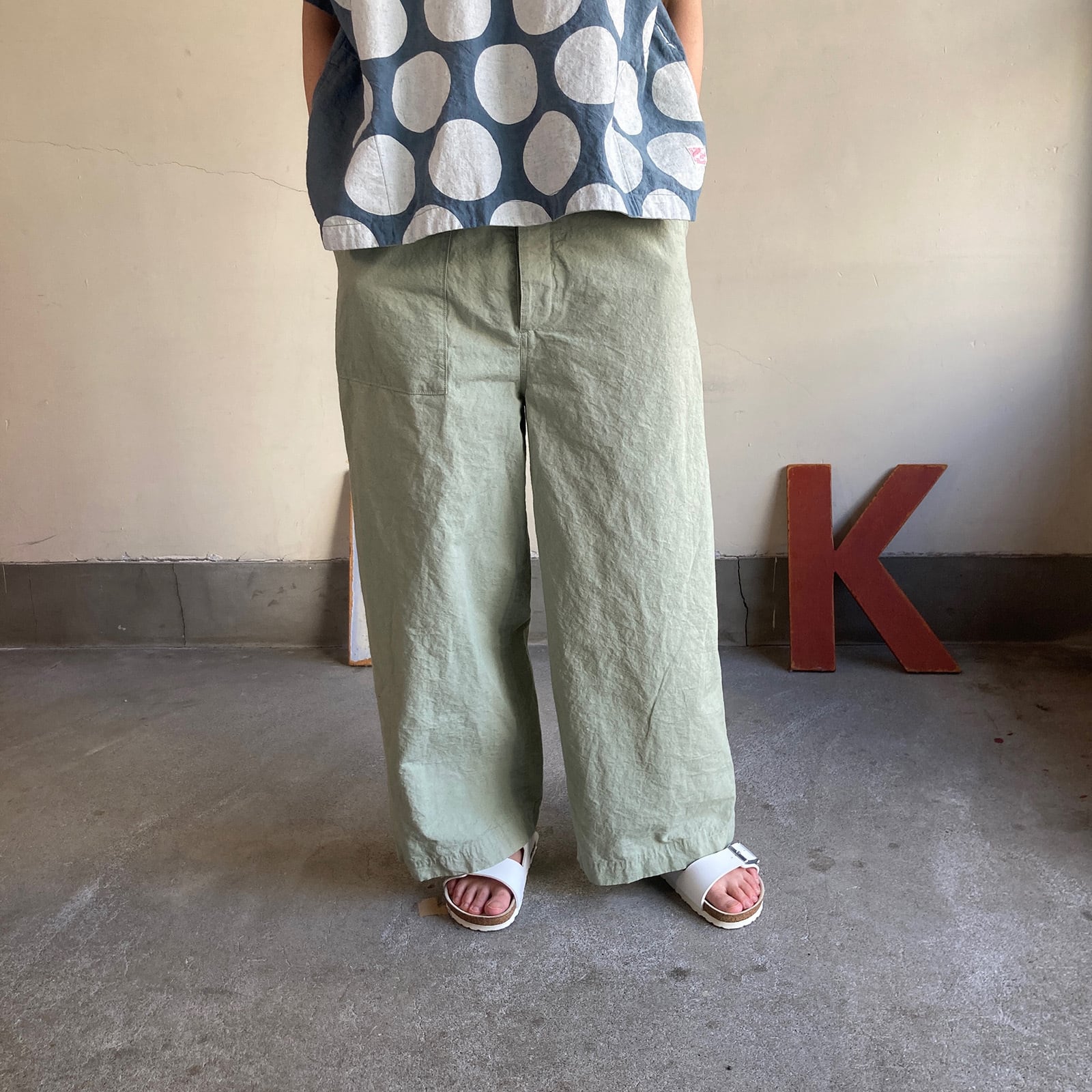 レア　美品　green ビンテージ　マリンパンツ　セーラーパンツ 現hyke マリネセーラーパンツ HAYATE AfterHoursWear/きれいな色のマリン