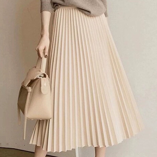 Ankle-length spring pleated skirt【23SS0003】