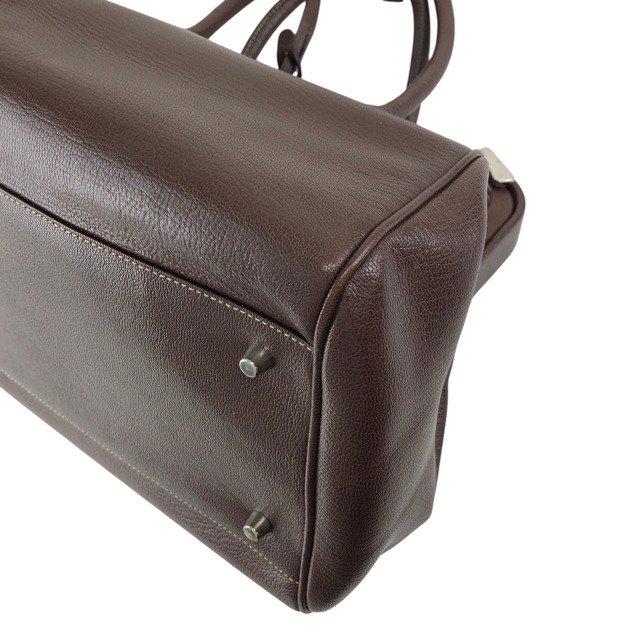 PRADA プラダ ハンドバッグ ブラウン ドクターズバッグ レザー がま口 vintage ヴィンテージ オールド zwwp2k