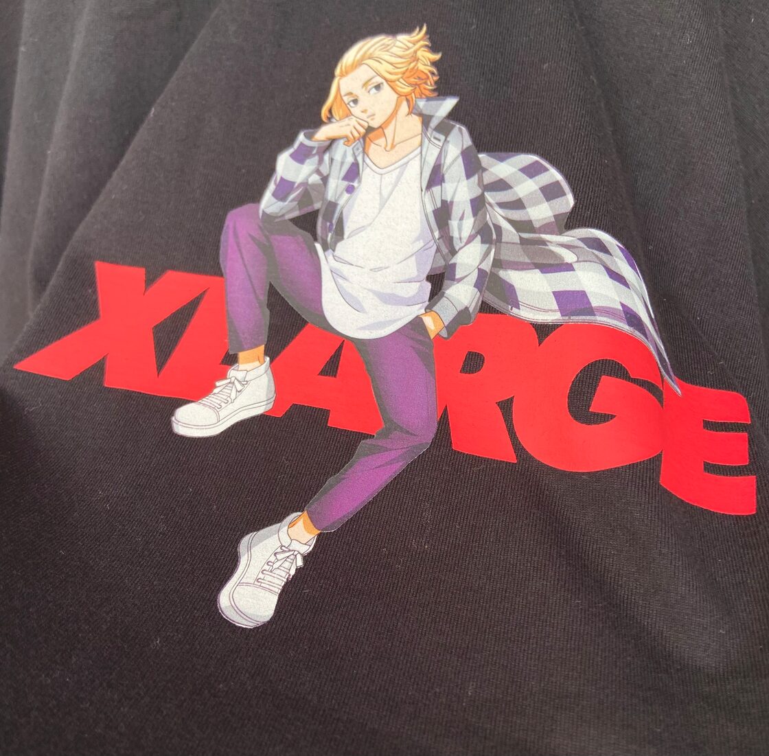 タグ付 XLARGE エクストララージ 東京リベンジャーズ コラボ 黒Tシャツ 