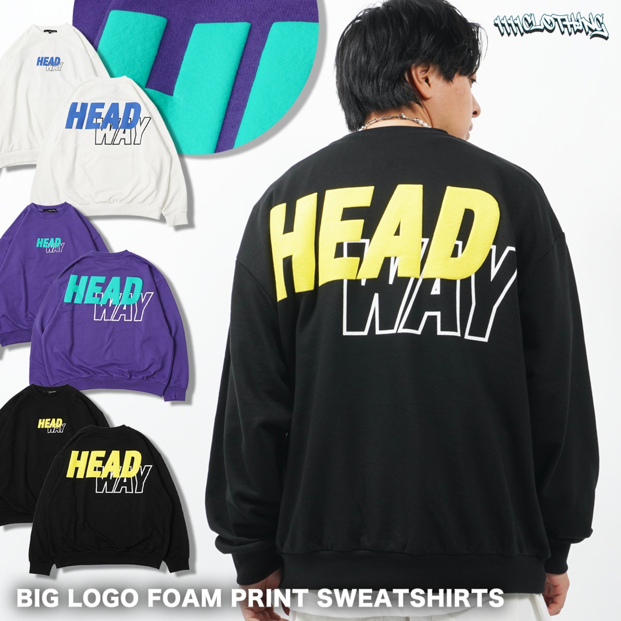 ◆ビッグロゴ 発泡プリント スウェット◆wi-378072