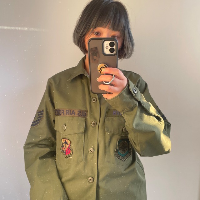 U.S.ARI FORCE アメリカ軍 80s OG507 ユーティリティシャツ 15