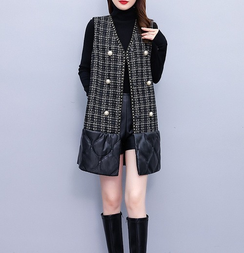 【大きいサイズL-5XL】【秋冬新作】裏起毛ファッションタンクトップ#sctmcc-234887