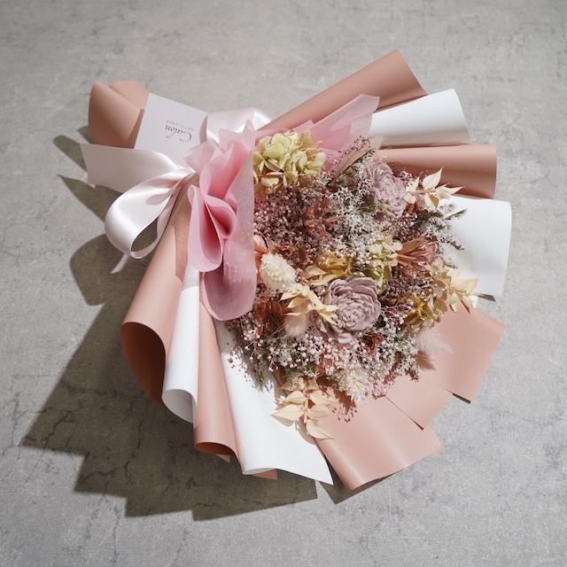 ドライフラワーの花束 Mサイズ ライトピンク M-554≪限定１点≫