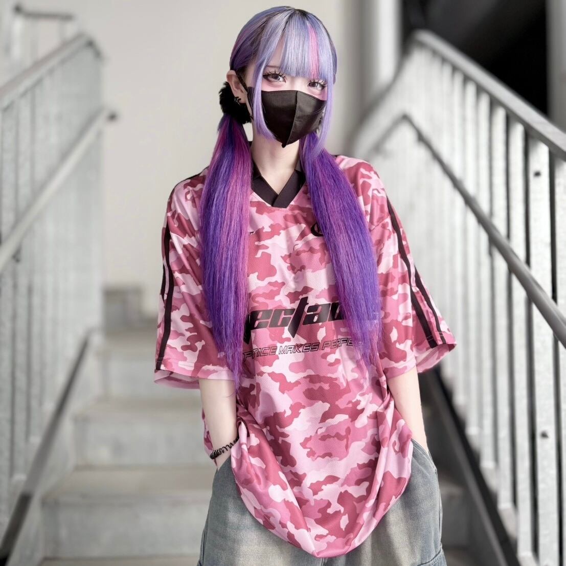 【CANDY SELECT 】総柄デザインゲームシャツ 235562 カットソー グランジ  トップス ストリート 地雷 サブカル ブランド ユニセックス