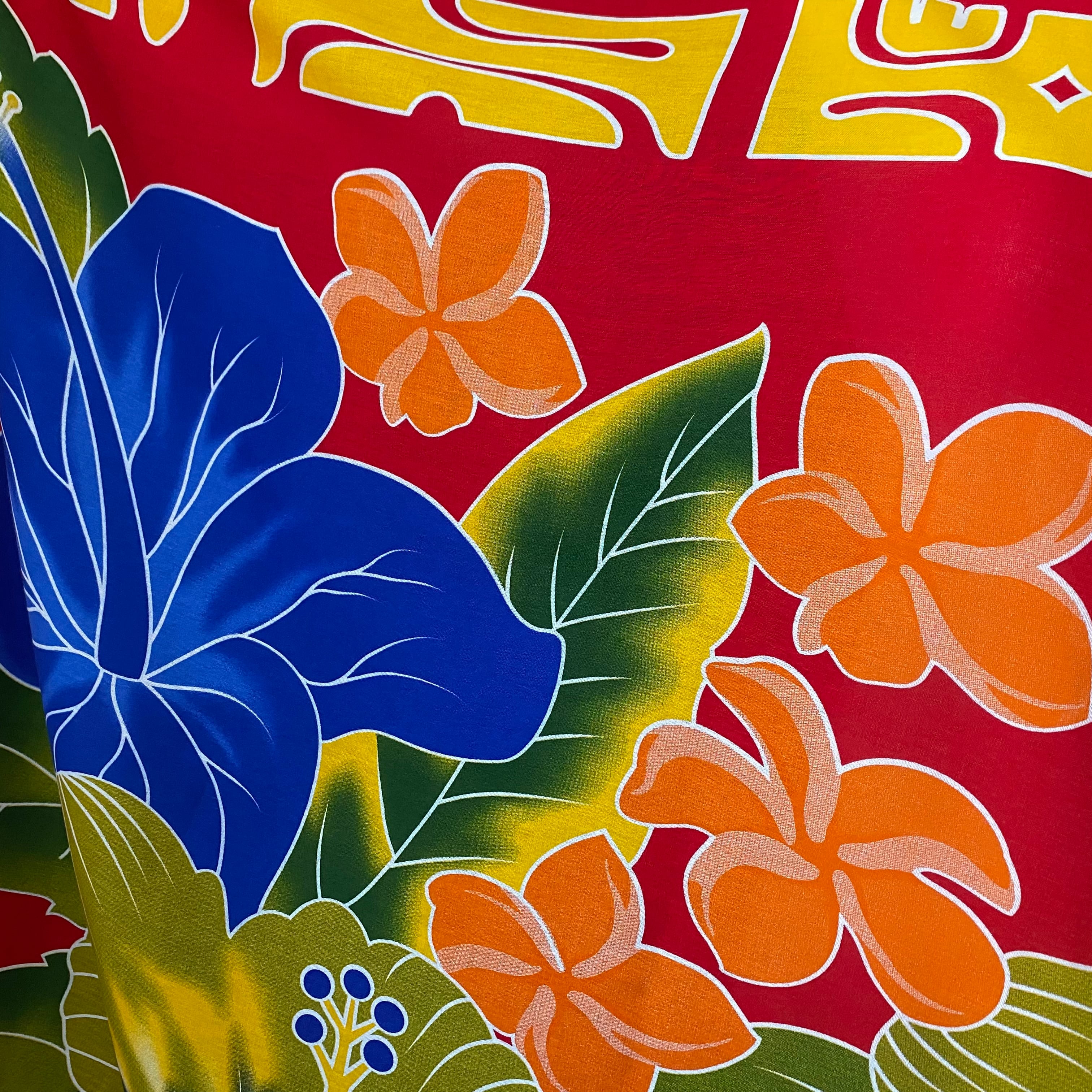 ハイビスカスパレオショート(レッド)+タヒチアンドレス ハイビスカスパレオショート(レッド) - メルカリ