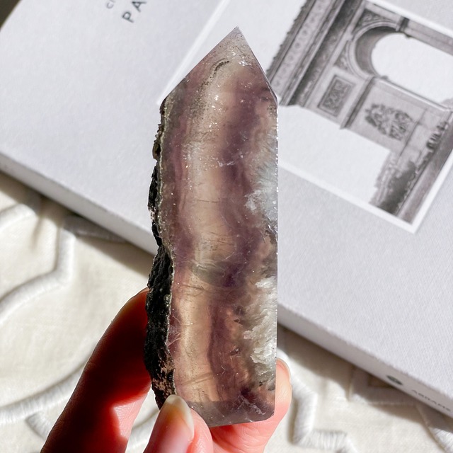 Pyrite on Fluorite Point 2 ✧ フローライト&パイライト ポイント (共生)