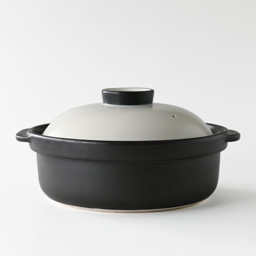 直火専用 宴 ﾎﾜｲﾄ/ﾌﾞﾗｯｸ 9号 鍋 4〜5人用 美濃焼 日本製 おしゃれ | み