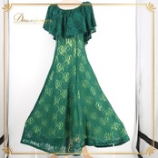 フラダンス 衣装 CC Fashions CCファッション ワンピース ドレス グリーン系 ハワイ製 ワントーン レース きれい 上品 おしゃれ かわいい 華やか 鮮やか 明るい 爽やか 緑 黄緑 ハワイアン アロハ フラ ダンス レッスン 練習