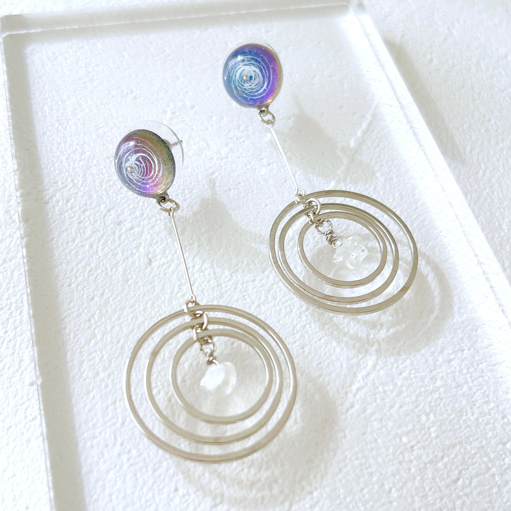 Vortex✧星降る夜のピアス・クリスタルスターピアス・宇宙ピアス