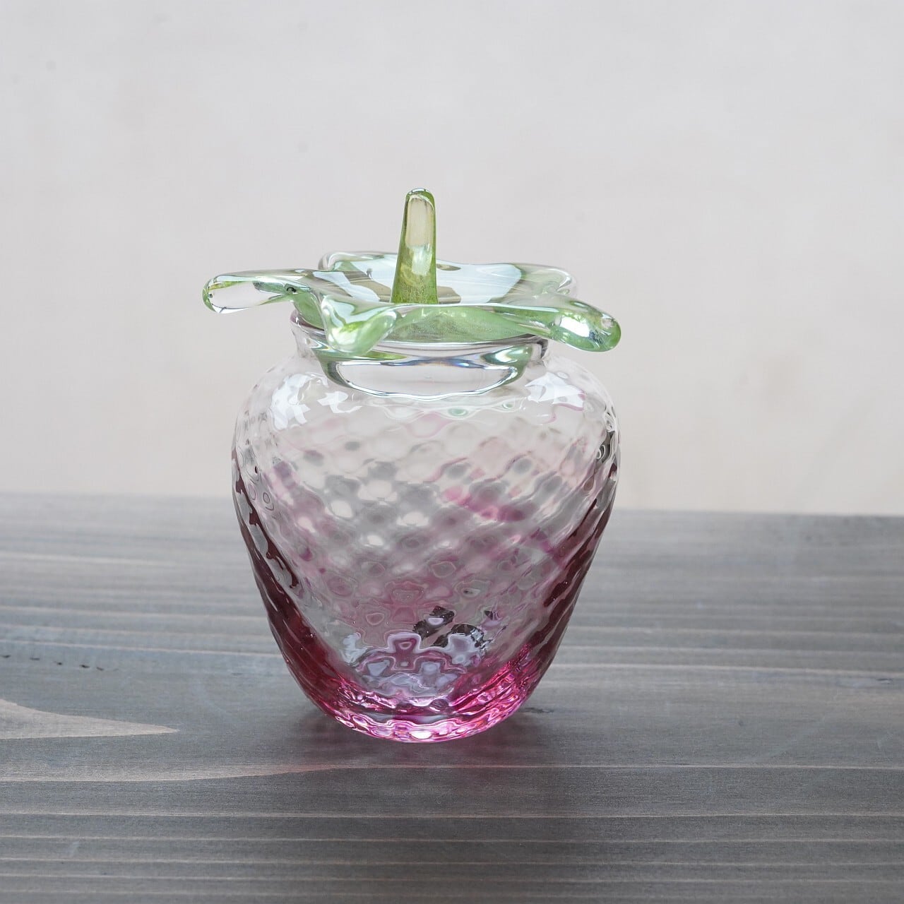 【真野美千代】いちご 蓋物 ピンク 9-A