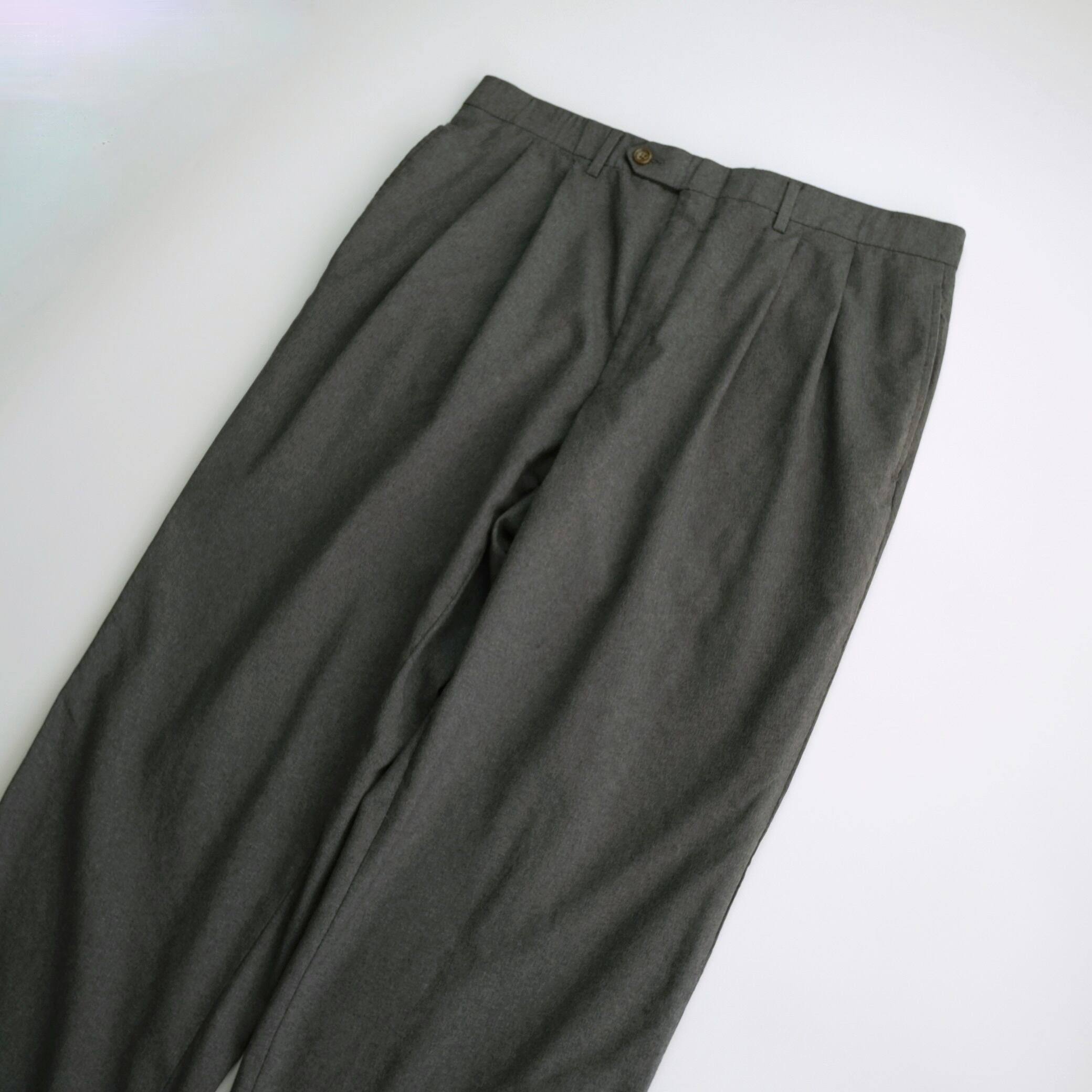 LAUREN RALPH LAUREN】90's Two tuck Slacks Gray 34×30 | RE:FOUND