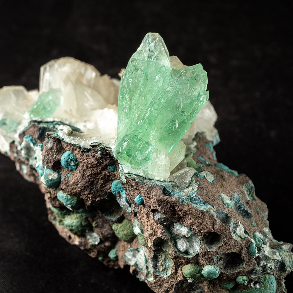 グリーンアポフィライト クラスター 原石 極上 天然石 パワーストーン