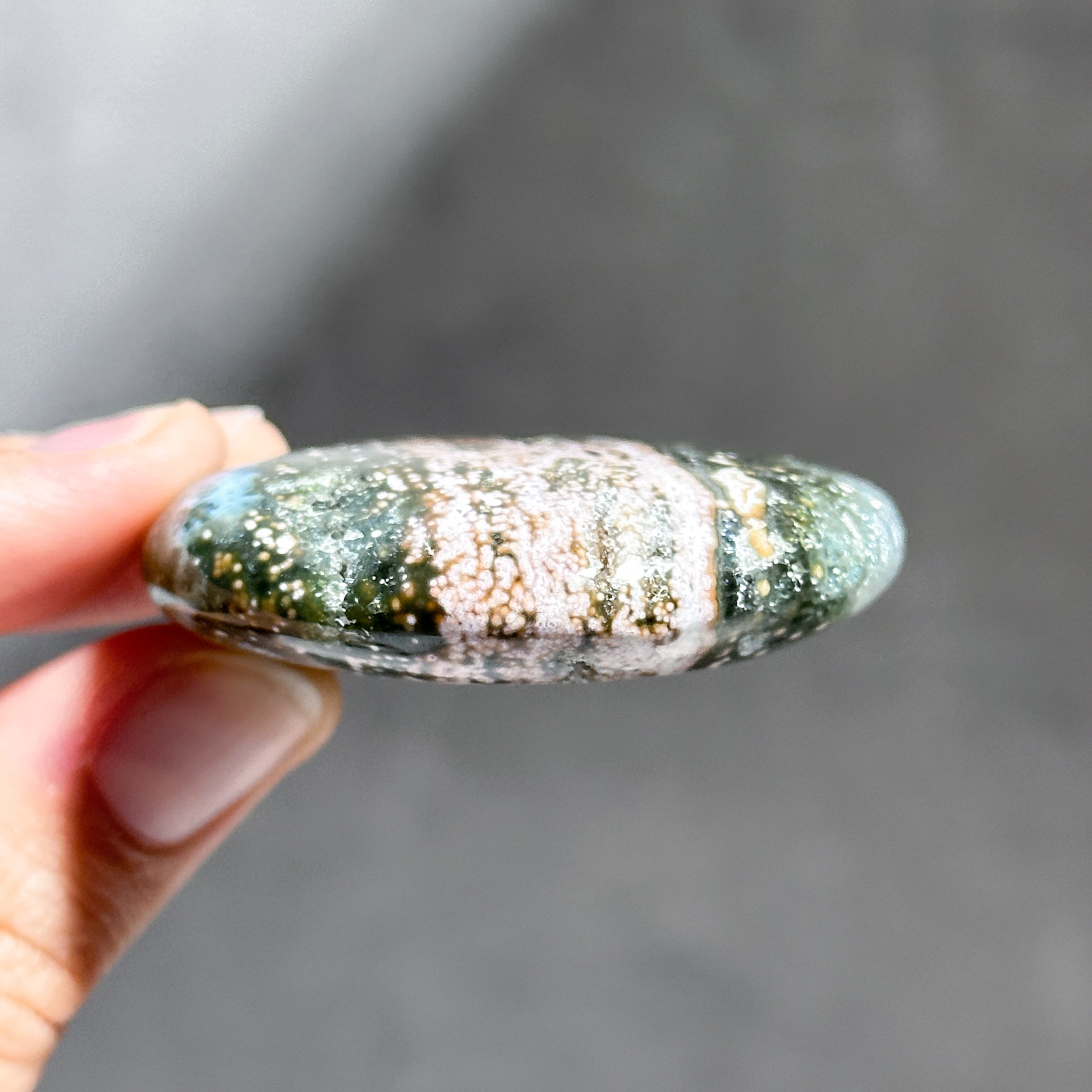 オーシャンジャスパー パームストーン43◇ Ocean Jasper ◇天然石