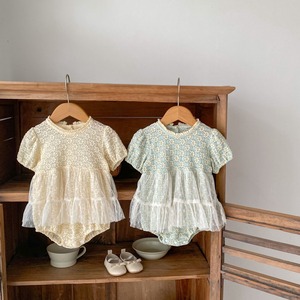 【夏新作】フラワーデザインロンパース　全2色