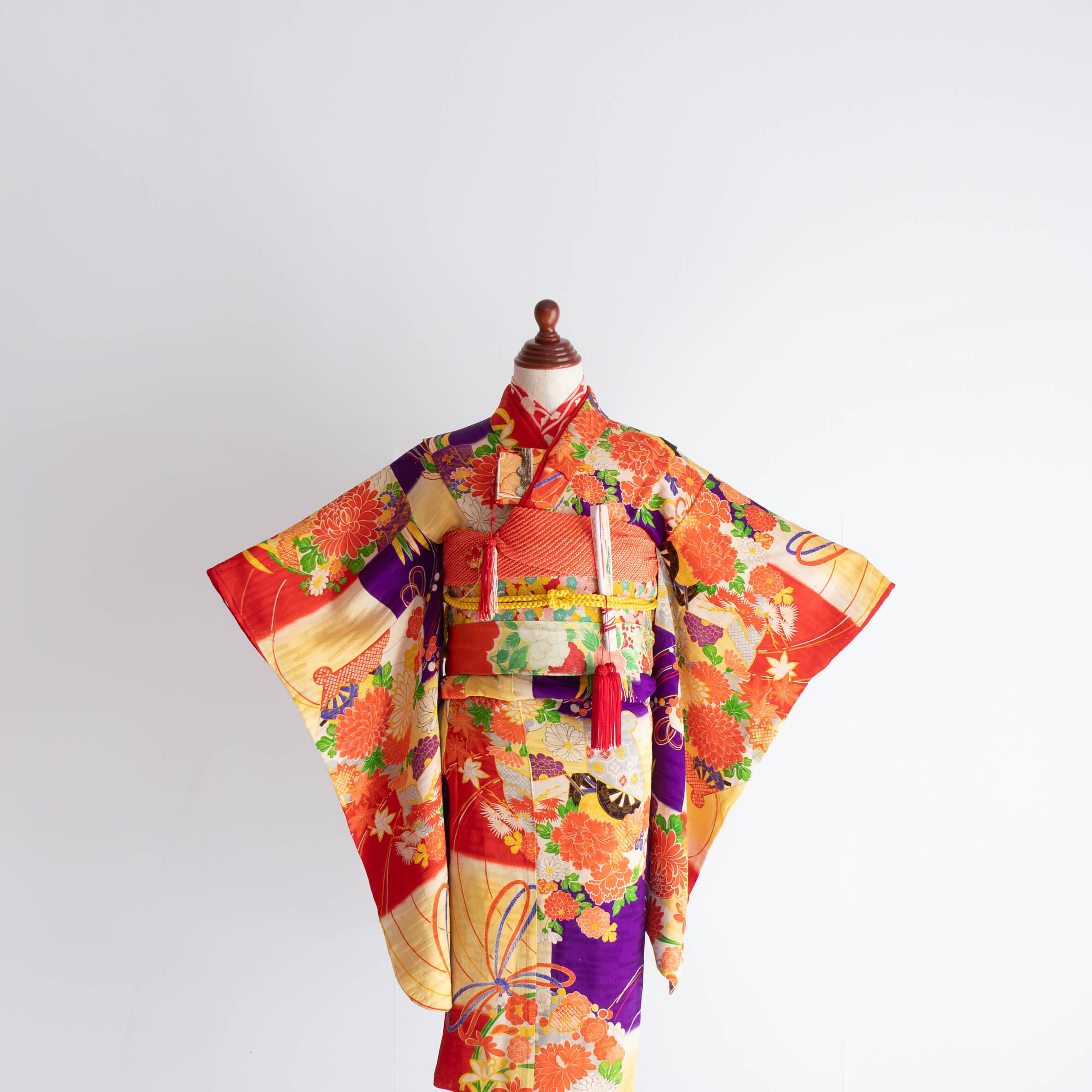 女の子帯style『花車と花扇』/SA7015(対応身長目安 約105㎝〜118㎝)