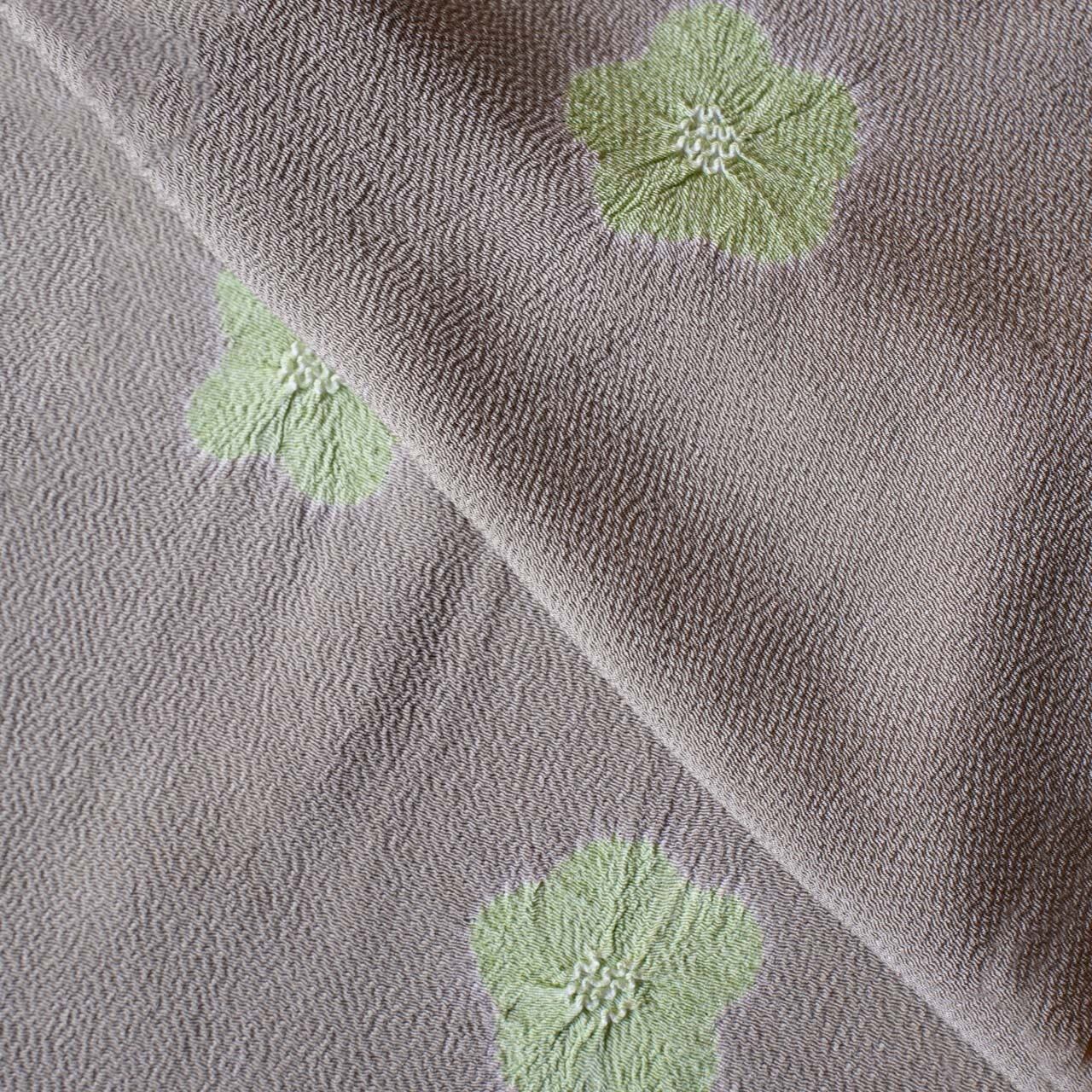 【衿秀・帯揚げ】生壁色 縮緬 梅輪だし 帯揚げ 260912-86