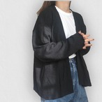 冷房対策にも◎ ゆったりと着れる ボタンレスカーディガン｜ブラック｜サムネイル1