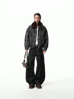 BOOGOOVOGUE Vintage Plaid Wool Bomber