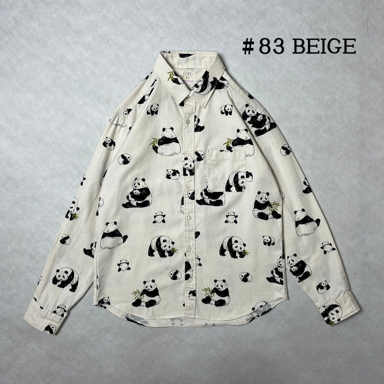 25AW新商品】パンダ長袖シャツ 日本製 CIAO TOKYO 257-50 | CIAO TOKYO