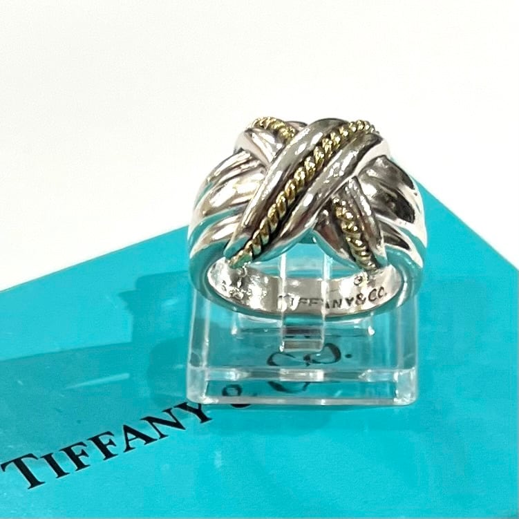 TIFFANY & Co.】【14号】2888シグネチャー リング／SV925・750