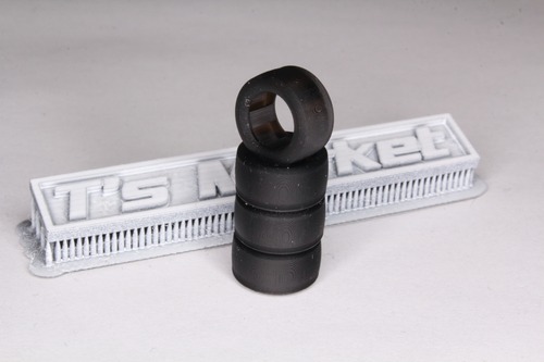 7mm用 タイヤ スリック タイプ 3D プリント 1/64 黒レジン 未塗装
