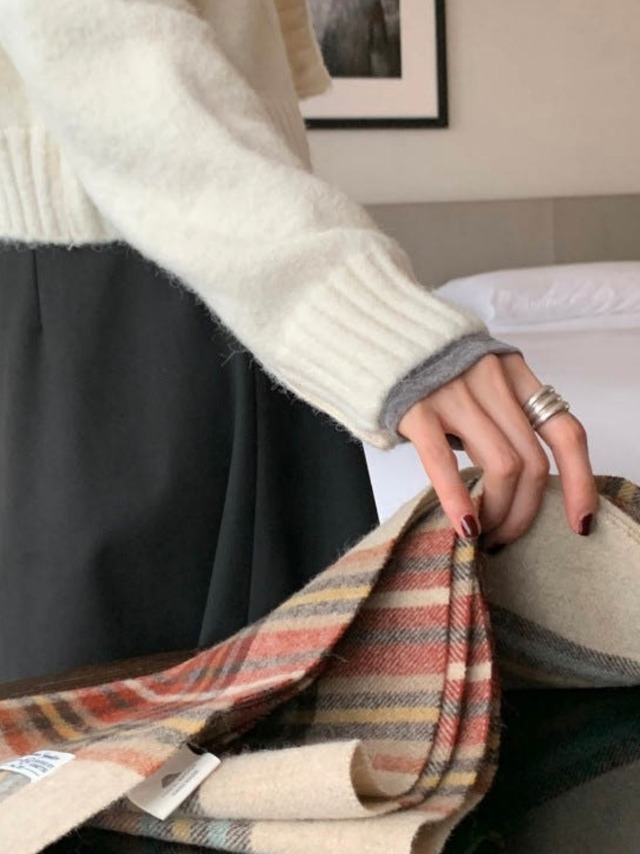 (予約) signature / Chips wool scarf 2color