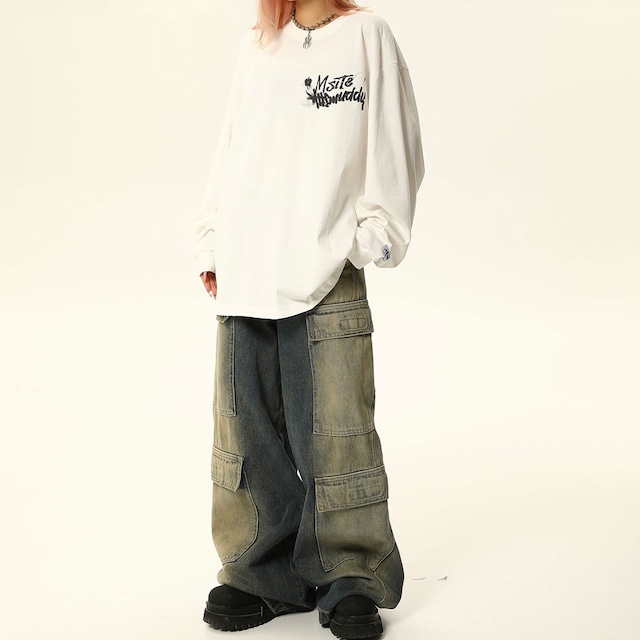 ペインティングロゴプリントロングスリーブ 2col R00668