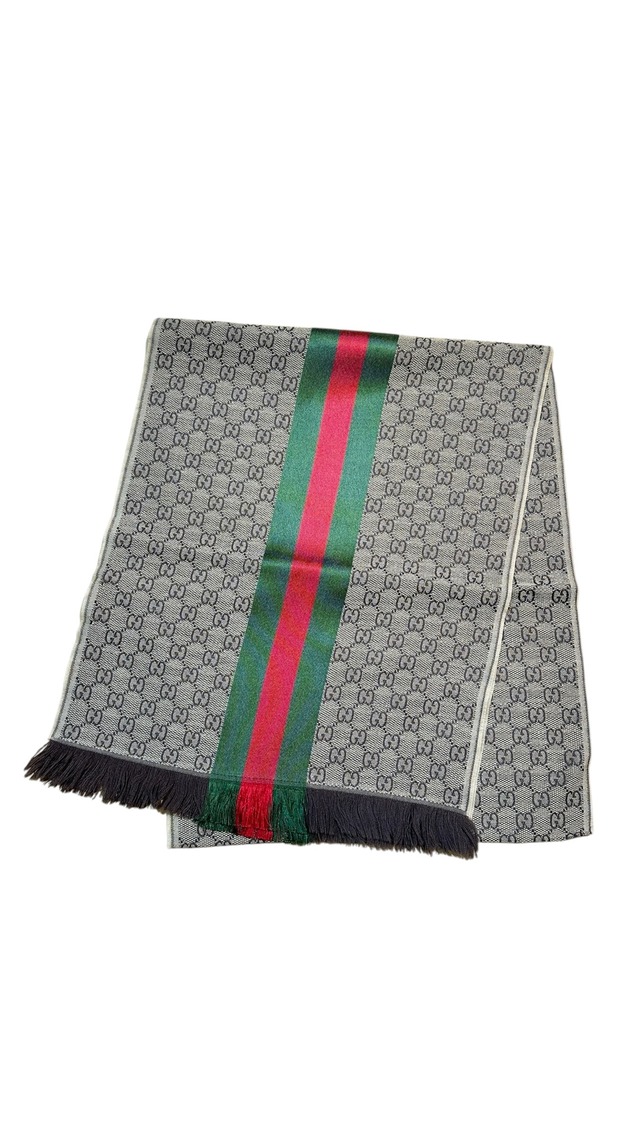 GUCCI グッチ シェリーライン ストール マフラー シルク 27465-202610