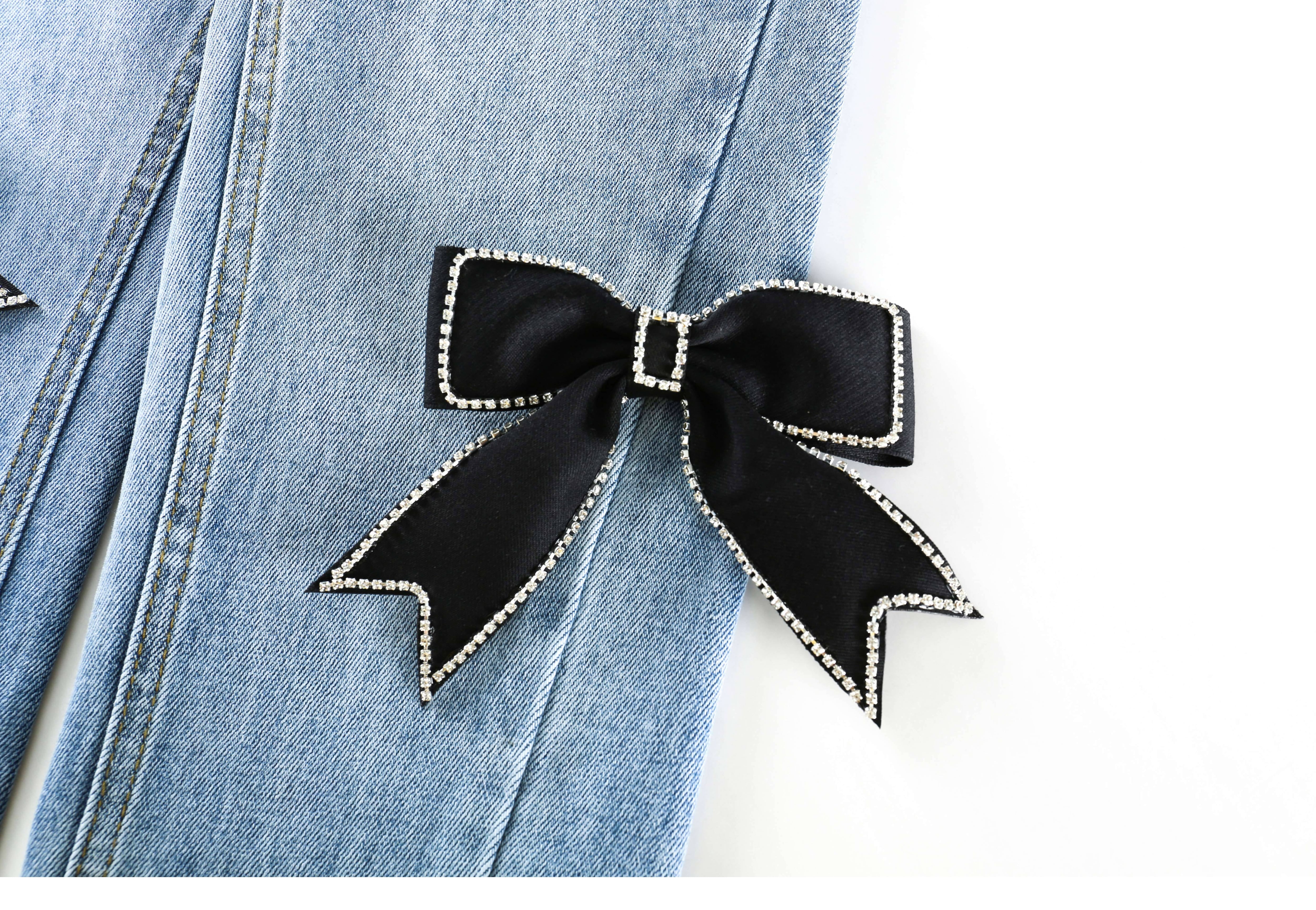 ハイウエスト リボン デニムパンツ Fenicottero Fenicottero