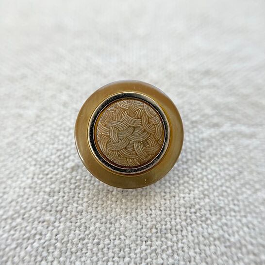 フランス シルバーリング×編み込み風ブラウン 17㎜