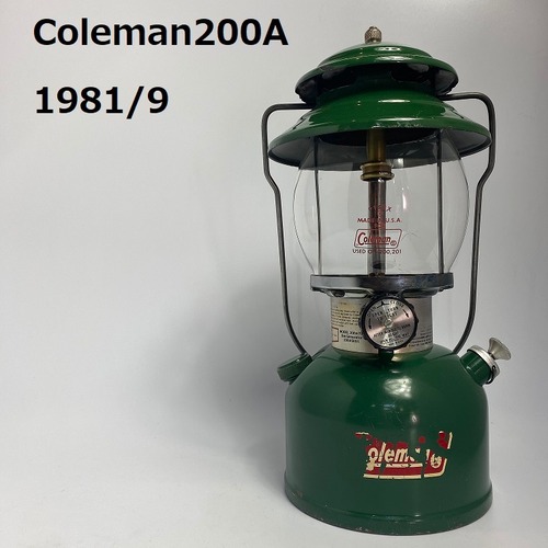 [Vintage]Coleman200A グリーン 1981/9 グローブ割有/117