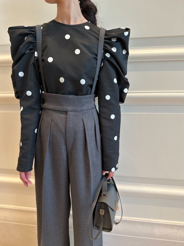tuno blouse (dot) / black (即納)