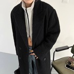 British Style Thickened Black Oversized Extra-Long Faux Fur Coat (ME229)