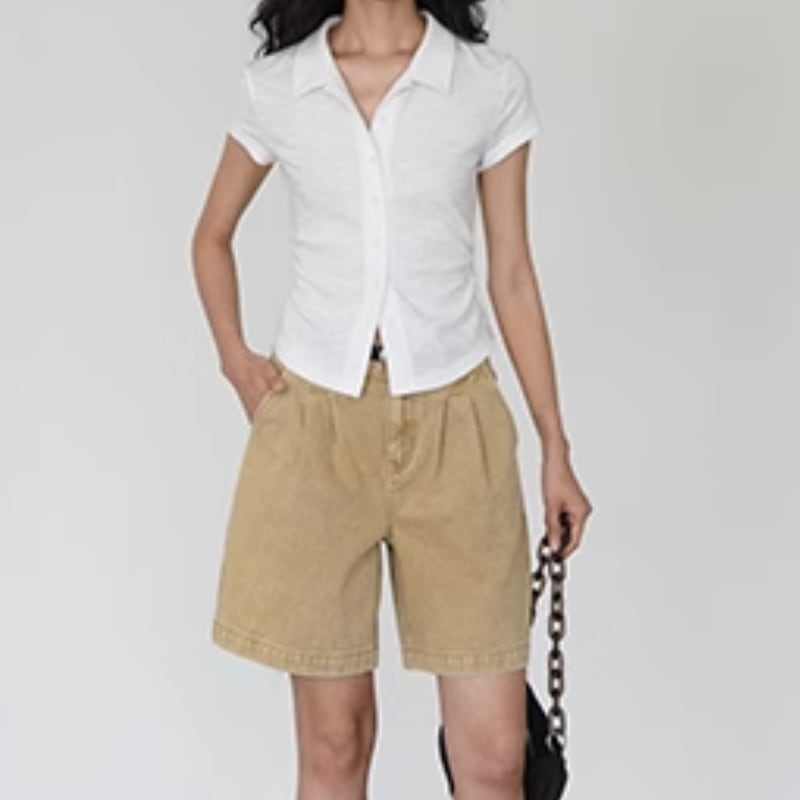 Front Open Collared T-Shirt KRE2292