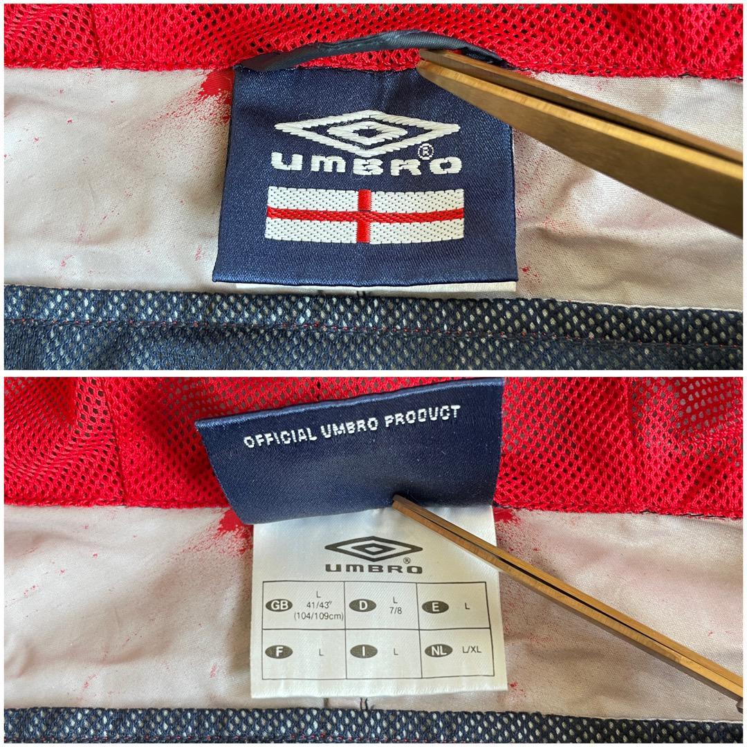 アンブロ イングランド代表 ナイロンジャケット サッカー 00s XL 紺 赤