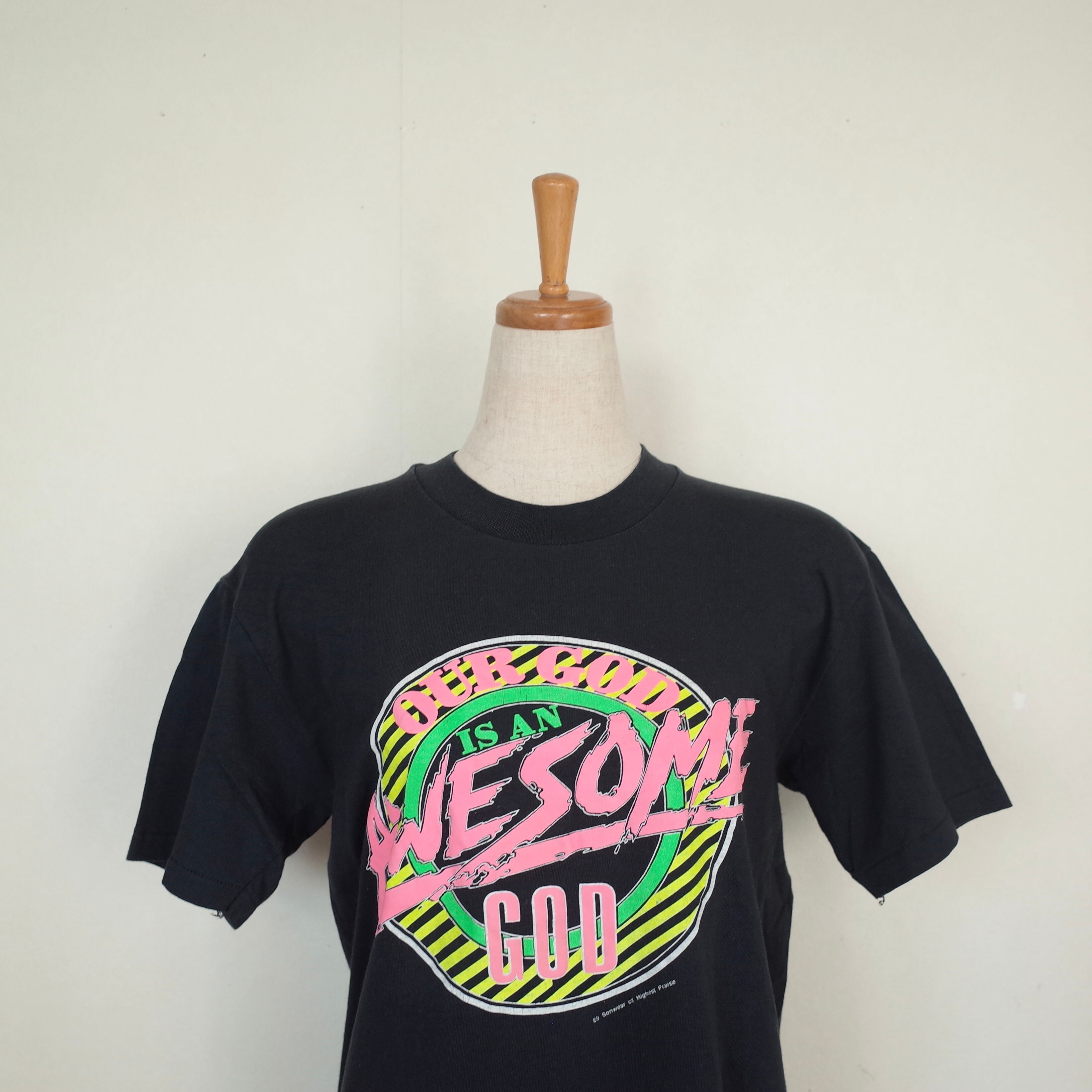 USA made neon print tee