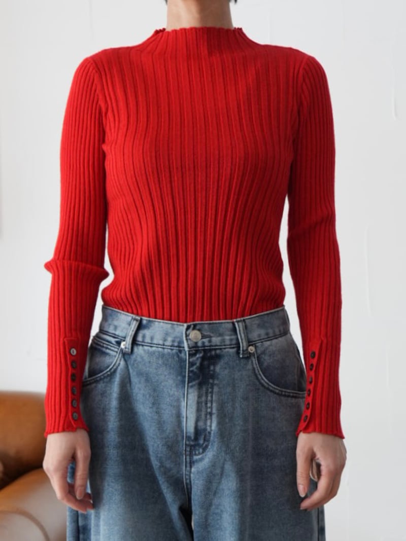 【SALE】267s. cafune カフネ リブニット(red/brown) (45912)